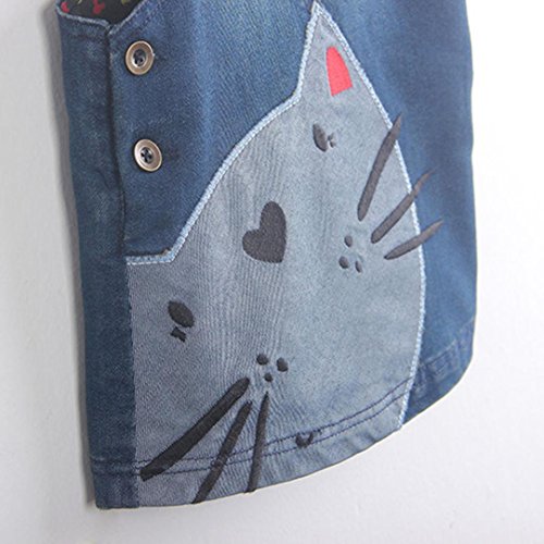 Vovotrade Toddler Kid Baby Girls Denim Straps Sundress Print Piece Dress Clothing Outfits (2T, Blue)