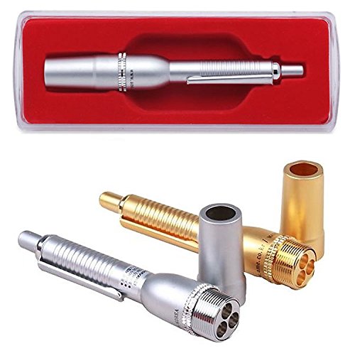 Painless Acupuncture 3-Pin Lancets Device Pen Stainless Steel Triple-Lancing Pen (Silver) (763087963469)