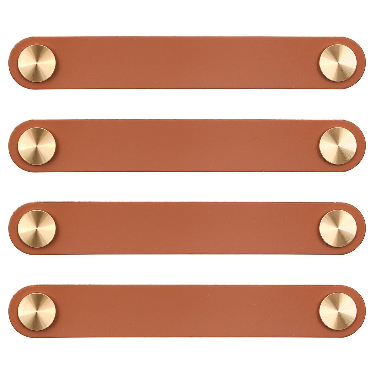 ZONADAH Set of 4 Leather Kitchen Bedroom Furniture Handles Hole Spacing 128mm Cupboard Handle Door Handle for Kitchen Bathroom Cabinets Dresser Drawers Cabinets Cabinets Wood Display Cabinets Brown