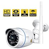 ENKLOV 1080P Outdoor Wireless WiFi IP Security Bullet Camera- IP65 Waterproof Surveillance Camera with Night Vision/Motion Detection