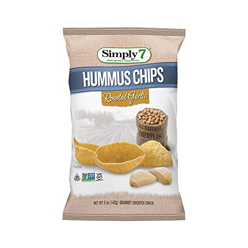 Simply7 Chickpea Hummus Chips, Roasted Garlic, 5 Ounce (Pack of 12)