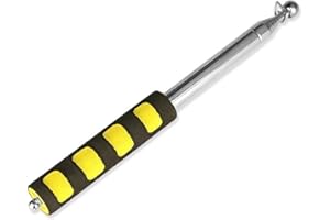 Portable Telescopic Handheld Flagpoles Extendable Stainless Steel with Anti-Slip Grip Flag Pole for Guide Use 1PCS Yellow Con