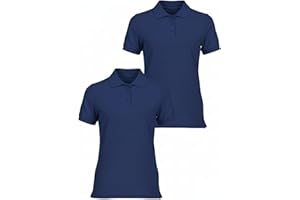 INGEAR Girls Short Sleeve Polo Shirt 2-Pack - School Uniform, Casual Wear, Moisture-Wicking, Breathable, Sizes 4-16