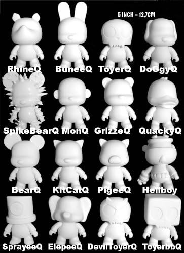 Toy2R Mini Qee 5 inch 12,5 cm Vinyl Toy white weiss DYI customize new(ElepeeQ)