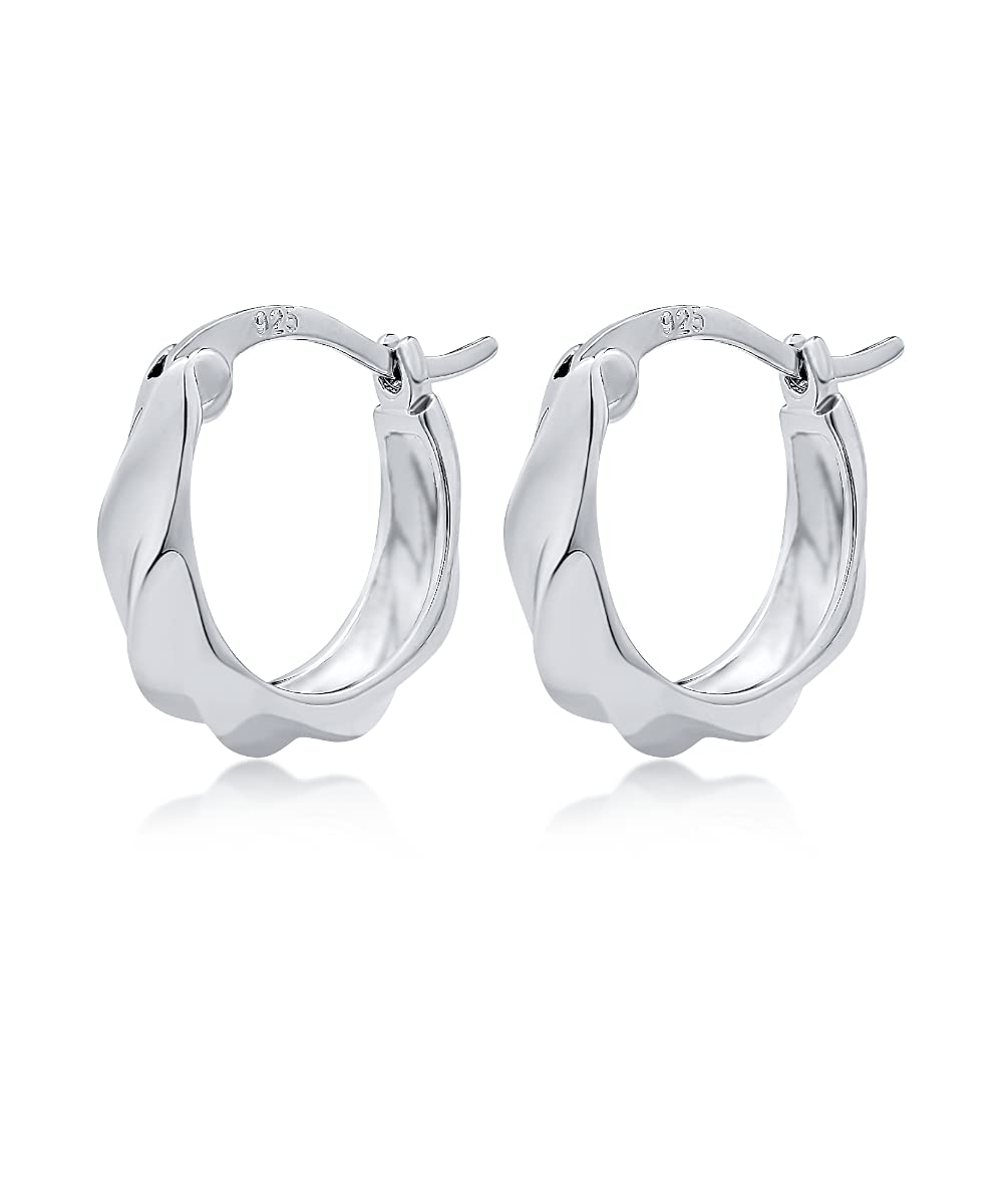 DANIEL CLIFFORD® Anna Earrings 925 Silver Hoop Earrings I Real Jewellery for Women Made of Sterling Silver + Gift Box for Her for Anniversary/Birthday/Anniversary
