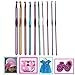 Mixed Aluminum Handle Crochet Hook Knitting Knit Needle Weave Yarn Set Full Kit,Crocheting Kits with PU Case