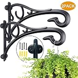 Hanging Plant Bracket,Heavy Duty Artistic Garden Hook (13 Inches/2 Pack) Thicker More Durable Rust-Resistant, for Hanging Bird Feeders,Lanterns,Potted,Outdoor Indoor Brackets Hooks