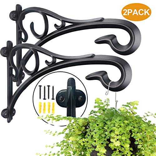 Hanging Plant Bracket,Heavy Duty Artistic Garden Hook (13 Inches/2 Pack) Thicker More Durable Rust-Resistant, for Hanging Bird Feeders,Lanterns,Potted,Outdoor Indoor Brackets Hooks