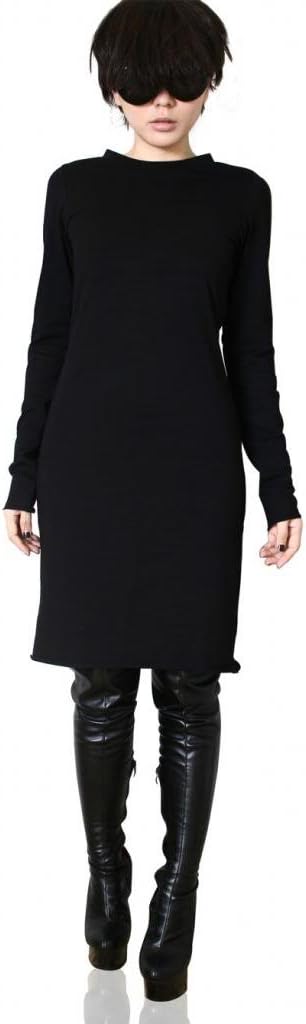 Refuse to be Usual Women's Cotton Long Sleeve Knee Length Shirt Dress Black