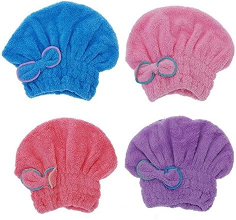 ThanaphatShop ( Light purple ) Microfiber Super Absorbent Hair Drying Towel Bowknot Magic Dry Hair Cap
