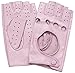 Ambesi Women's Classic 1/2 Finger Leather Driving Gloves Pink L