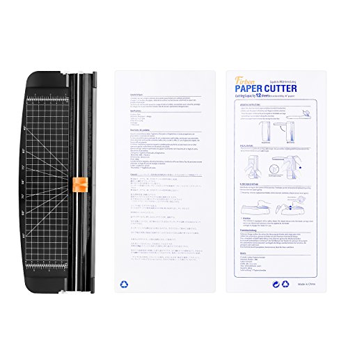 Paper Cutter A4 12 Inch Titanium Paper Trimmer with Automatic Security Safeguard Guillotine for Coupon, Craft Paper, Label and Photo (Black)