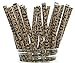 Cheetah Print Straws (25 Pack) - Cheetah Paw Pattern Drinking Straws, Cheetah Party Supplies, Big Cat Animal Spot Fabric Paper Straws