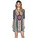 Women Chiffon Dress, Misaky Ladies 3/4 Sleeves Vintage Print Loose Dress