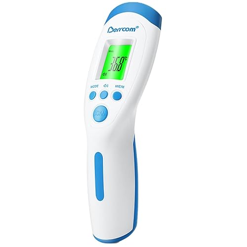 Berrcom Forehead Thermometer for Kids Adults Non Contact Infrared Digital Thermometer Baby with Instant Reading, Fever Alarm, LCD Display, °C/℉ Switch