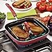 Rachael Ray Brights Nonstick Griddle Pan/Flat Grill with Glass Press, 11 Inch, Red Gradient
