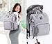 Extra Large Diaper Bag Backpacks, Wide Opening Baby Diaper Bags for Mom Dad, FRANK MULLY Men Diaper Bag with Changing Pad Stroller Straps Insulated Pockets Gray, Perfect Baby Shower Gift