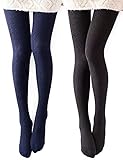 VERO MONTE Modal & Cotton Opaque Patterned Tights for Women - Knitted Tights