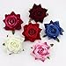 Artificial Flower 6cm Silk Blooming Rose Heads for Wedding Decoration DIY Wreath Scrapbooking Corsage Flowers 7pcs (Burgundy)