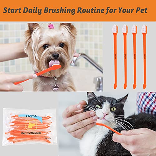 EASYA EASYA 30 Pieces Double Headed Pet Dog Toothbrush for Small Dogs