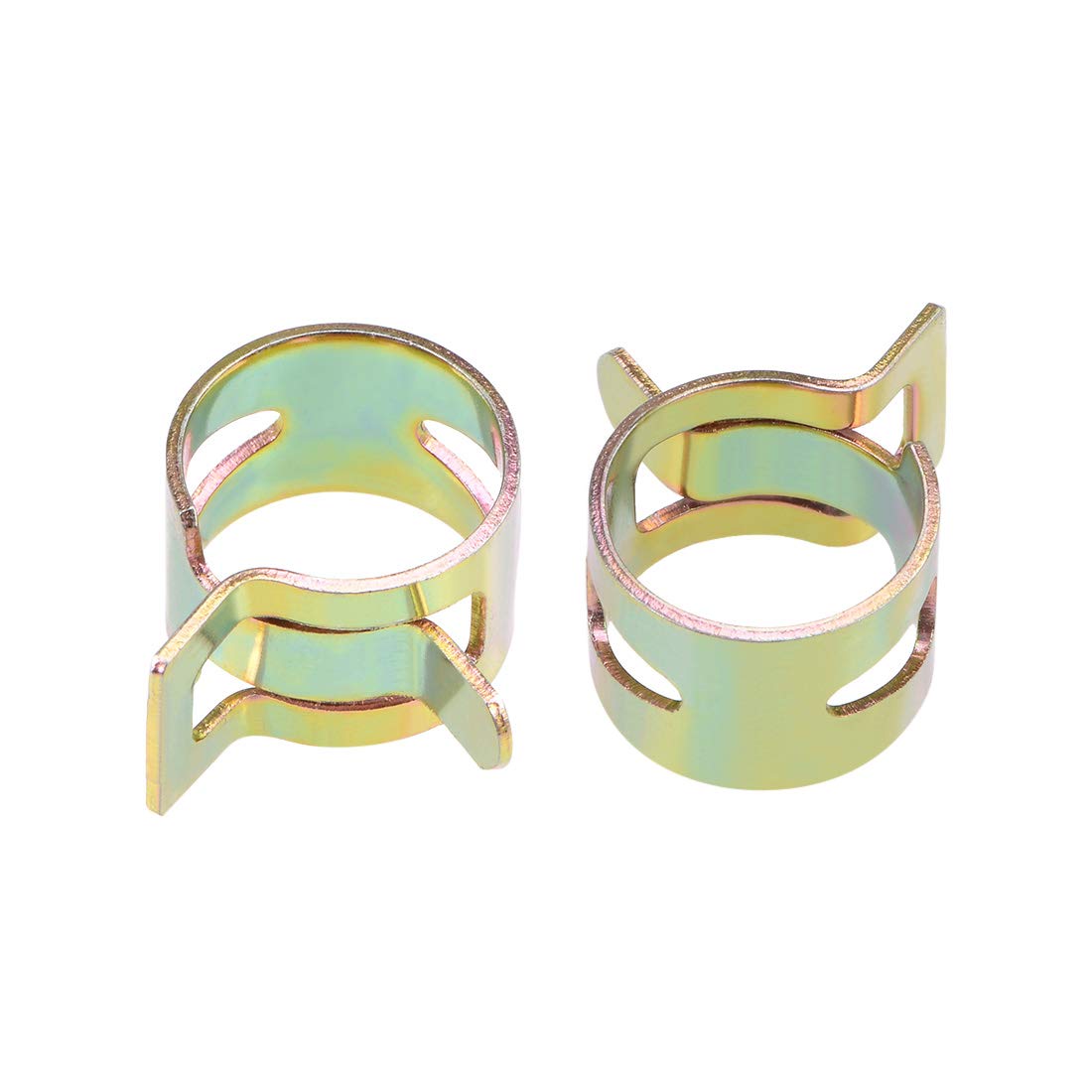 uxcell Spring Band Type Clamp 13mm Inner Dia Fit 13.5-14.2mm OD Hose Fuel Line Silicone Tube Clips Clamp Color-zinc Manganese Steel 20Pcs