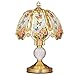 Collections Etc Floral Butterflies Glass Shade 3-Light Touch Lamp - 16 1/2