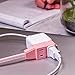 Cordinate Designer 3-Outlet Extension Cord, 8 Ft Braided Cable, 2-Prong Power Strip, Slide-to-Lock Safety, Low-Profile Flat Plug, Polarized, ETL Listed, Light Pink, 39986-T1
