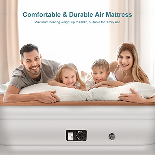 image for TOPELEK Air Mattress, Inflatable Airbed with Internal Electric Pump, Q