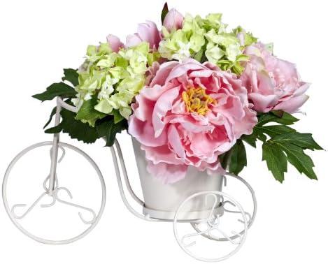 Nearly Natural 4807 Peony And Hydrangea Tricycle Silk Flower Arrangement Pink/green