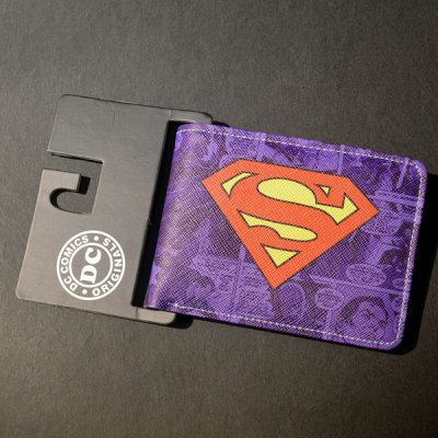 4.5 inch Red Superman Logo Wallet, Blue Comics Superhero Card Slots Adventure Cartoon Themed Mens Money Purse 60 Gm Pu Short Standard Leather Wallet, Gift Young Men, Synthetic