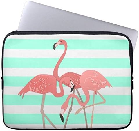 Longdong 15" Flamingo Trio On Stripes Computer Case Bag Slim Protective Laptop Sleeve Cover for MacBook Pro / Laptops / Notebook