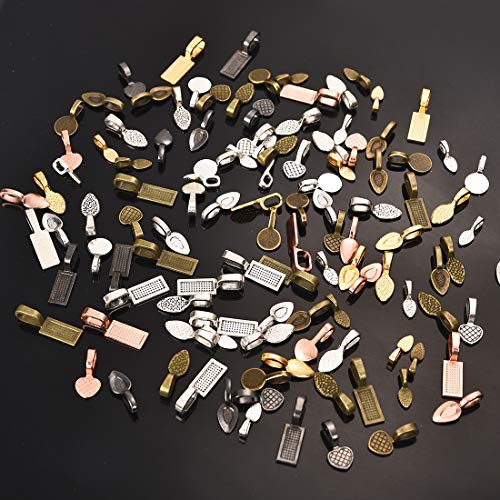 OBSEDE Glue on Bails for Pendants Jewelry Making Necklace Earring Bail Scrabble Making Supplies Glass Cabochon Tiles Pendant