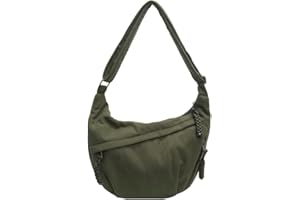 RUNGION Hobo Bag for Women Men Crescent Shoulder Bag Retro Nylon Canvas Crossbody Bag Slouchy Corduroy Dumpling Bag Purse