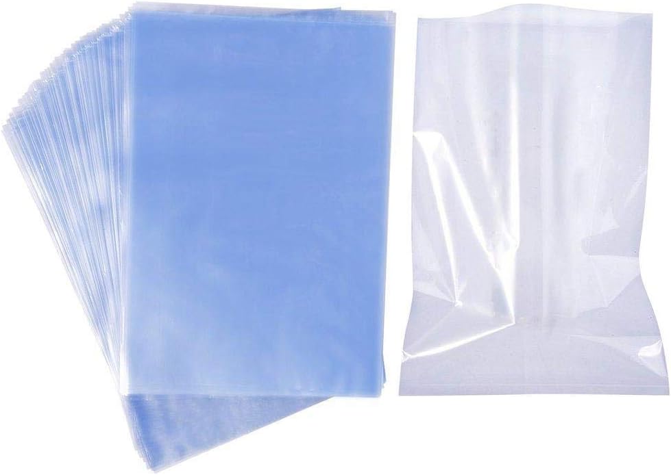 Depory 100 Pcs PVC Wrap Bags Shrink Film Heat Seal Bags Packaging Film for Soaps Bath Bombs and DIY Crafts