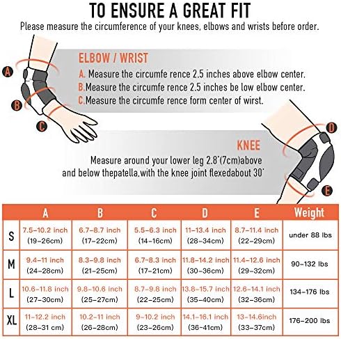 Set of knee, elbow, and wrist guards in black color, suitable for protection during sports activities.