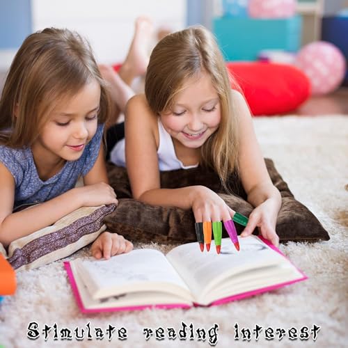 Finger Pointers for Kids Reading, Multicolor Witch Fingers, Finger Nail Covers for Kindergarteners, Young Readers, Cosplay Costume Party, Masquerade Decorations, 24 Pcs