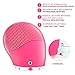BeneU Makeup Facial Brush Cleaner Face Massager Exfoliator Sonic Silicone Vibrating Rechargeable Electric Waterproof Cleansing for Skin Care, Polish Scrub, Anti-Aging, Acid, Peels, Reduce Acne(Pink)
