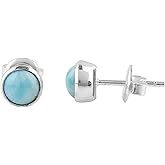 CRYSTALINES AAA Grade Natural Gemstones Bezel Stud Earrings for Women, Rough Stones Handmade Boho Jewelry, Healing Crystals, Birthstone, Silver Plated Earring, Christmas Gift