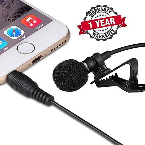 Raptas Best Performance Long Wired Lapel Lavalier Noise Cancellation Microphone 3.5Mm Jack with Mini Clip On Use for YouTube,Interview,Video Recording Compatible with Tablet, Laptop, All Smartphones