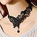 Yazilind Black Butterfly Lace Lolita Sexy Collar Necklace 14.43