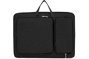 HKSICHENGKEJI 8K Artist Portfolio Carry Backpack Case Versatile Art Bags Waterproof Adjustable Drawing Board Backpack Art Storage Bags for Artworks Painting Drawing Sketching 19.7” x 14.6” x 2.4” (Dark black)