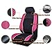 HORSE KINGDOM Leather Car Seat Covers Full Set, 3D Air Mesh Breathable Universal Auto Seat Cover for Women,Truck,Suvs,Sedans, Faux Leather with Airbag Compatible(Black and Pink)