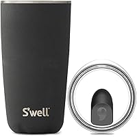 S'well Stainless Steel Tumbler with Clear Slide-Open Lid - 18 Fl Oz - Onyx - Triple-Layered Vacuum-Insulated Containers…