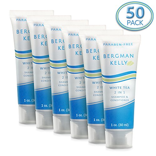BERGMAN KELLY Travel Shampoo and Conditioner, Conditioning Shampoo Hotel Toiletries (Hotel Size 1 Fl Oz, 50 Pack) Hotel Shampoo Amenities in Bulk, Travel Hair Shampoo Perfect for Travel Gym Charity