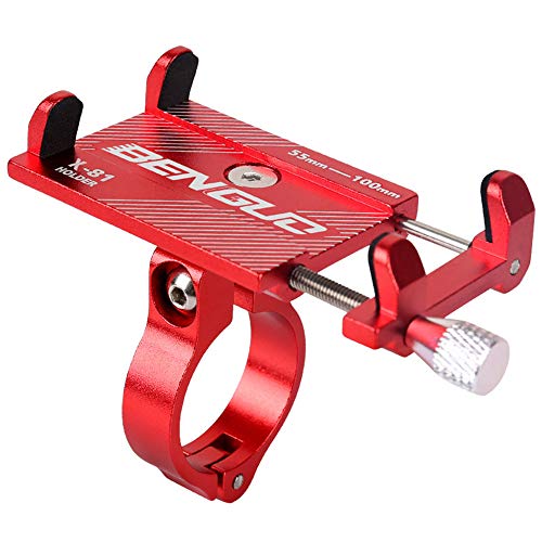 Bike Accessories,Dartphew 1Pcs [ Bike Phone Mount Bracket Holder Clip ] - Bicycle Handlebar Phone Holder - Aluminum alloy(Size:4.3×6.5×8cm) (Red) - Thumbnail 5