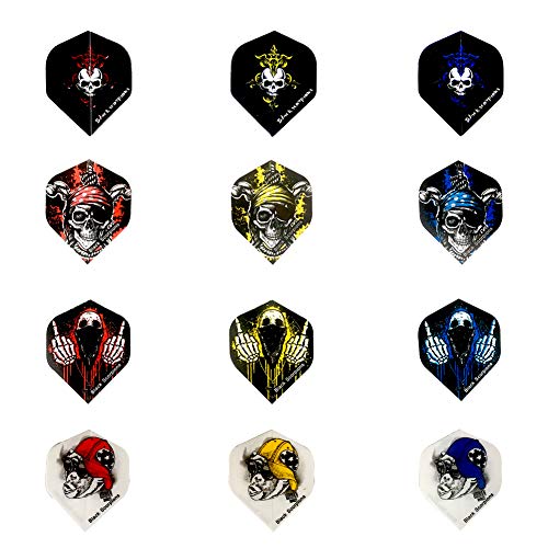 Gallop Chic Darts Flight, 48 Pcs Skull Flights, Standard and Durable PET Dart Feather, Perfect Accessories Equipment Supplies for Soft/Steel Tip Dart Games