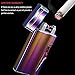Electric Dual Arc Lighter USB Rechargeable Windproof Flameless Cigarette Lighter Infrared Laser Switch (Rainbow)