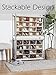 StorageManiac 16 Compartment Shoe Rack, 16-Pair Shoes Organizer, 16-Cubby Shoe Storage