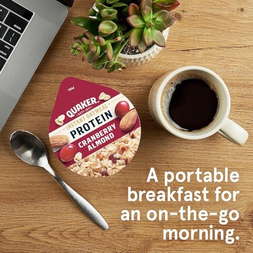 QUAKER PROTEIN INSTANT OATMEAL EXPRESS CUPS, CRANBERRY ALMOND, 10G PROTEIN, 2.18 OUNCE