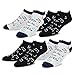 TeeHee Men's Music Cotton No Show Socks 4-Pack, Musical Notes, Socks size 10-13, US Men's shoe sizes 8-11